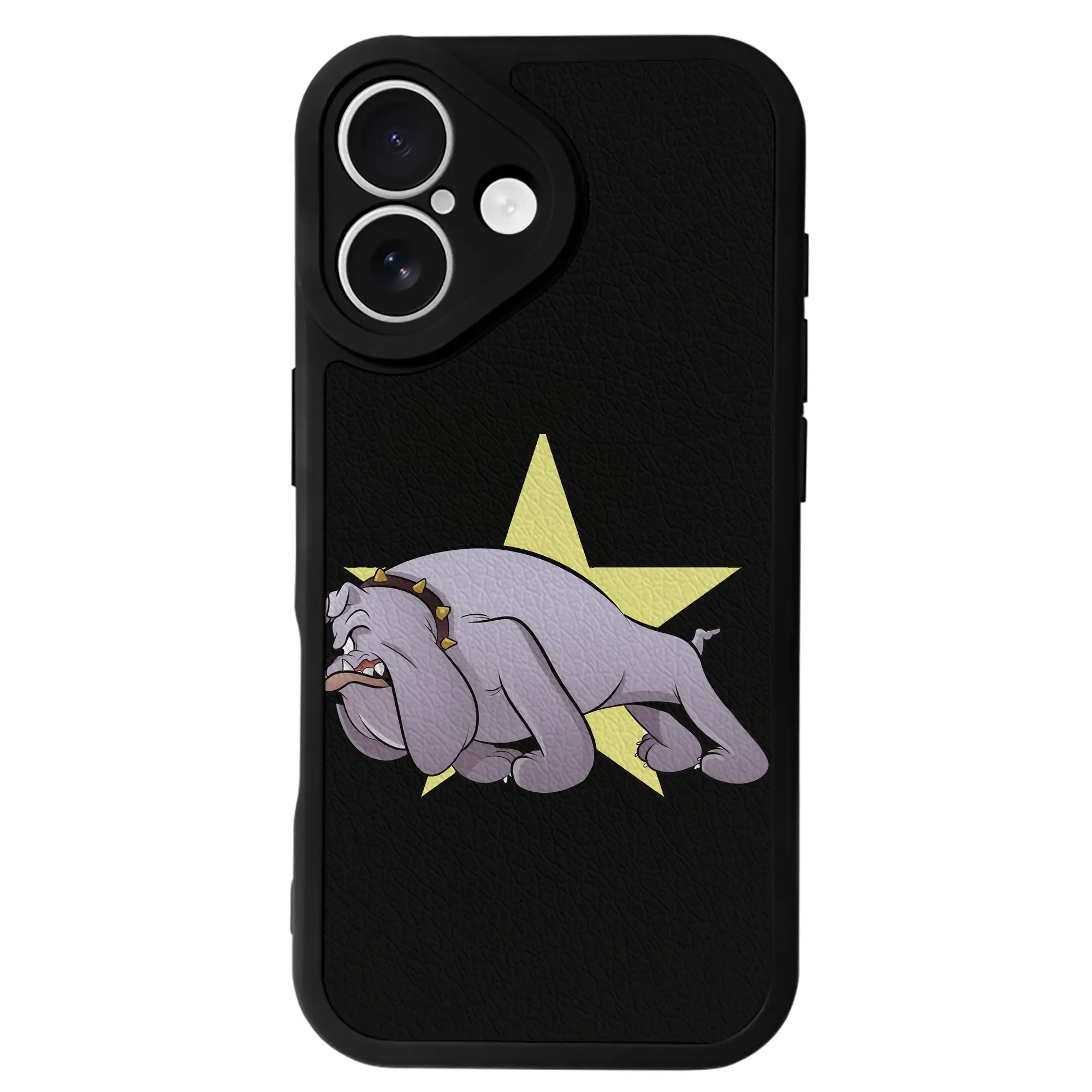 トムとジェリー グッズ スパイク - IPhone 16シリーズ対応 ・ シリコンスマホケース ・ レザー調 ・ 高精度フィット ・ 耐衝撃 ・ ワイヤレス充電対応 ・ 精密カット